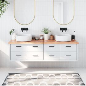 Bathroom Countertop Light Brown 70.9"x19.7"x(0.8"-1.6") Treated Solid Wood