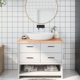 Bathroom Countertop Light Brown 39.4"x19.7"x(0.8"-2.4") Treated Solid Wood