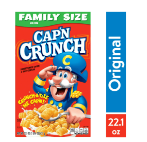 Cap'n Crunch Sweetened Corn & Oat Cereal, 22.1 oz box