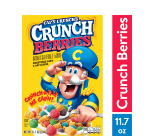 Cap'n Crunch, Crunch Berries, Kid's Cereal, 11.7 oz Packaged Breakfast Cereal Box