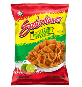 Sabritones Chile & Lime Puffed Wheat Snacks, 4 oz Bag, Snack Chips