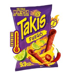 Takis Fuego 9.9 oz Sharing Size Bag, Hot Chili Pepper & Lime Rolled Tortilla Chips